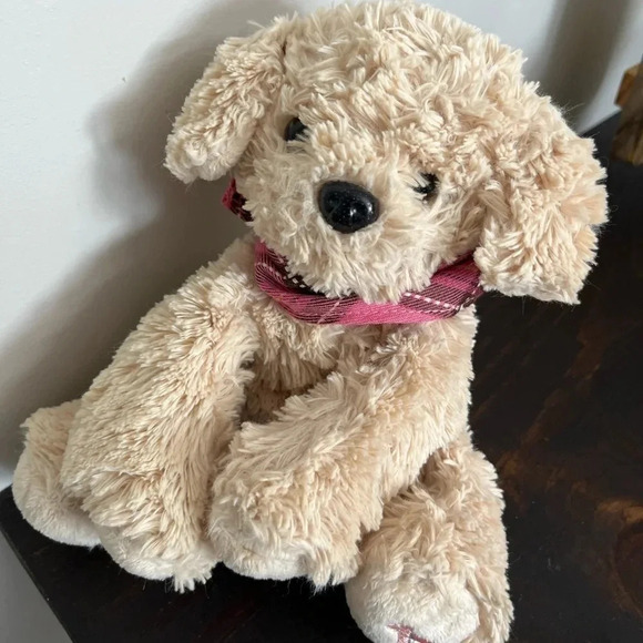 Dressbarn Breast Cancer Dog Plush Skye Pink Plaid Scarf Soft Stuffed Toy 8" 2010 - Picture 4 of 4